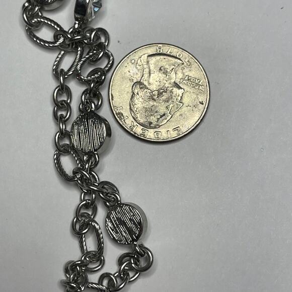 Chico's silver tone necklace signed costume jewelry classic simple trendy - Picture 6 of 16